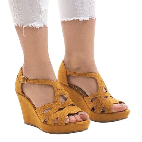 Yellow wedge sandals LM-002 1
