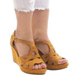 Yellow wedge sandals LM-002 2