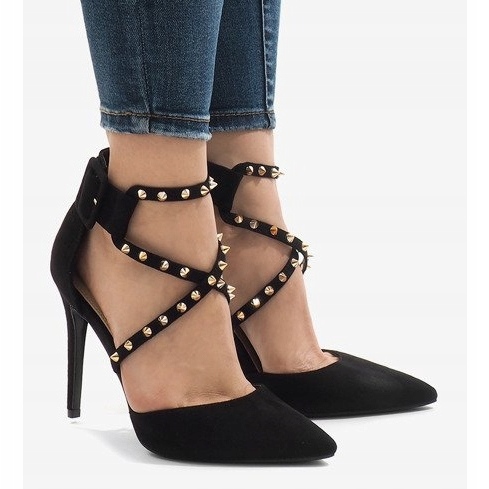 Black suede high heels GH11547 1