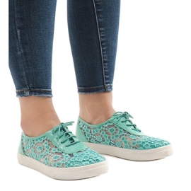 HC235 green lace sneakers multicolored 1