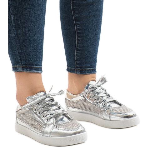 521 silver openwork sneakers grey 1