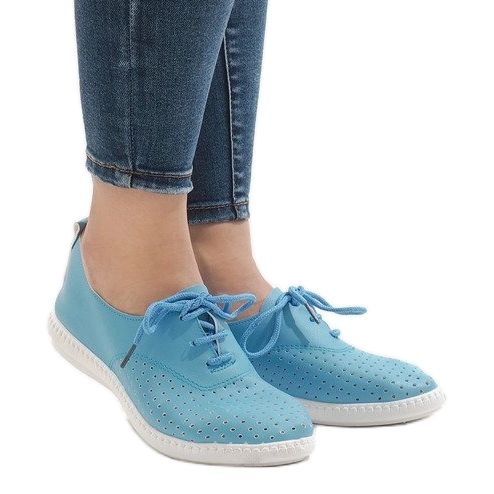 Black openwork sneakers HR61116 blue 1
