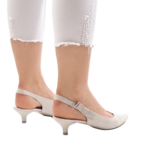 Gray pumps on a B-43 heel multicolored grey 1