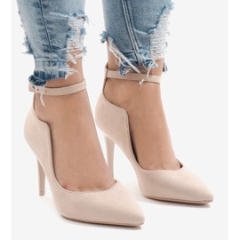 Beige pumps on a B-54 heel 1