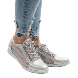 Silver openwork shoes TL44 grey 1