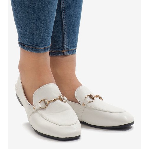 White moccasins from ballerinas YJX001-9 2