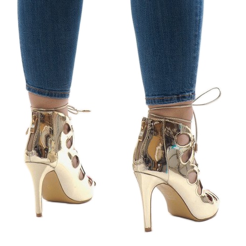 Golden open-top patent boots 4022-37 1