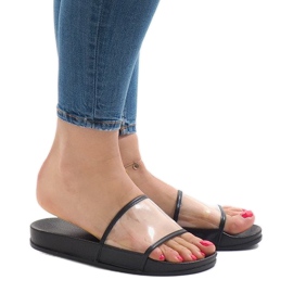 Black transparent slippers 815 1
