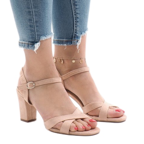 Pink high-heeled sandals FH39002 1