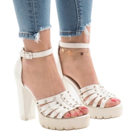 White sandals on the post HQ8682 1