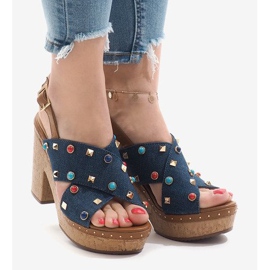 Blue sandals on platform 1669 1