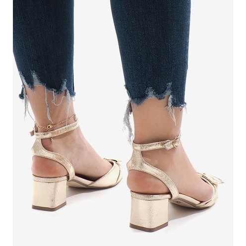 Gold heel sandals 1702-2 golden 2