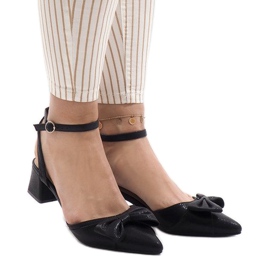 Black high-heeled sandals 1702-2 1