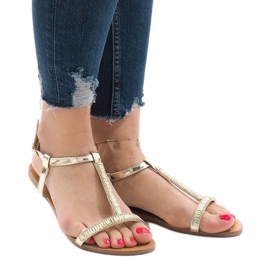 Golden sandals decorated with SY-644 1