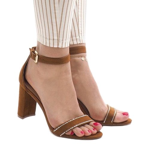 Camel sandals on the A8020 post brown 1