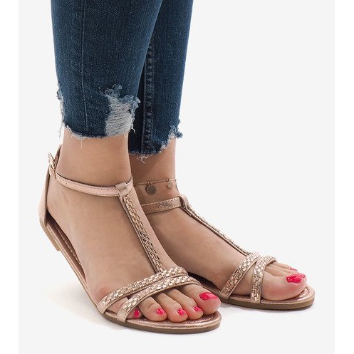 Champagne sandals embellished with WL017 yellow 2