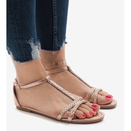 Champagne sandals embellished with WL017 yellow 1