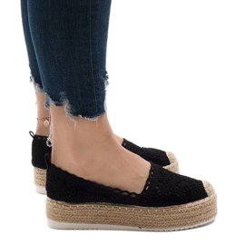 Black sneakers espadrilles on the 7801-P platform 1