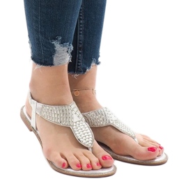 Silver sandals decorated with JN1359-2 grey 1