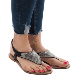 Black sandals decorated with JN1359-2 1