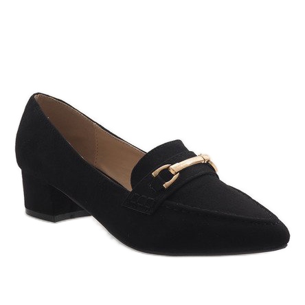 Black suede high heels 7078-P 1