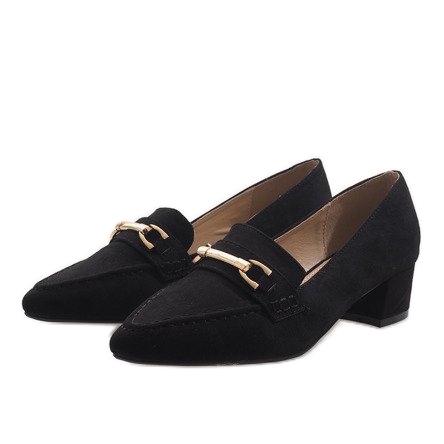 Black suede high heels 7078-P 2