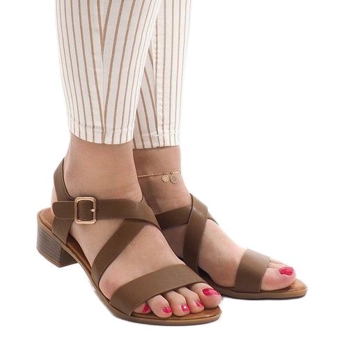 Camel high heel sandals A203 brown 1