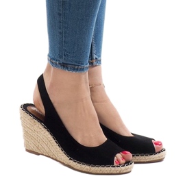 Black wedge sandals 2894 2