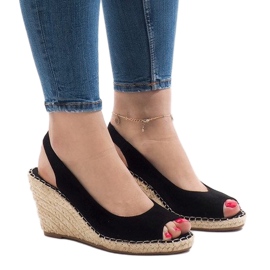 Black wedge sandals 2894 1