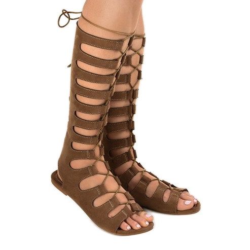 Brown flat gladiator sandals 289-9 1 Brown flat gladiator sandals 289-9 1
