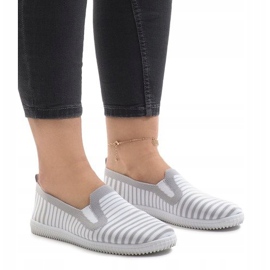 Gray striped sneakers XJ-2909 grey 1 Gray striped sneakers XJ-2909 grey 1