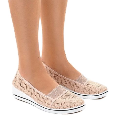 Pink sneakers with lace on the wedge ZH-4 1