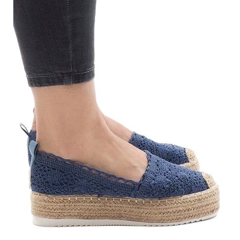 Blue espadrilles sneakers on the 7801-P platform 1