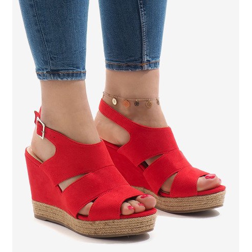 Red wedge sandals MW-5M17-11 1