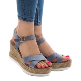 Blue XL104 wedge sandals 1