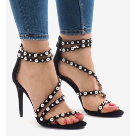 Black studded sandals 8297-Y 1