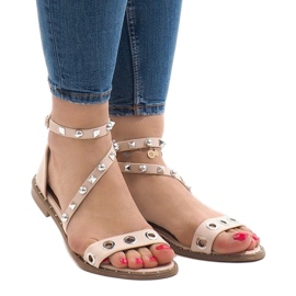 Pink flat sandals with a buckle 18124-40 1