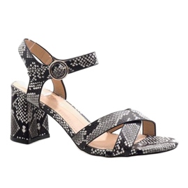 Snake sandals on the post X-116 suede black multicolored 1