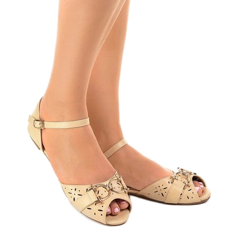Beige sandals with a GF-180 buckle 1