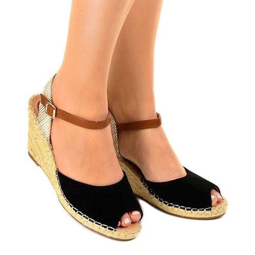 Black wedge sandals 2895 1