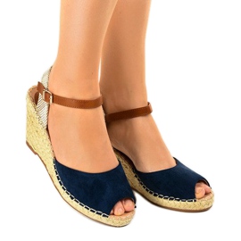 Navy blue wedge sandals 2895 black 1 Navy blue wedge sandals 2895 black 1