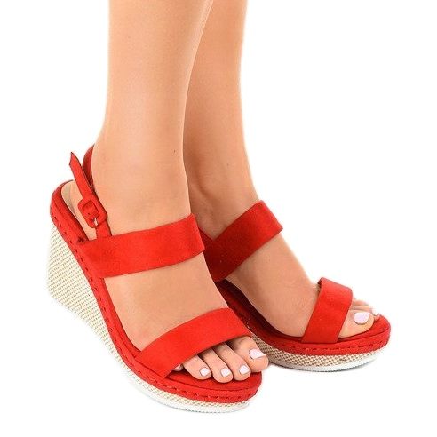 Red wedge sandals U-6291 1