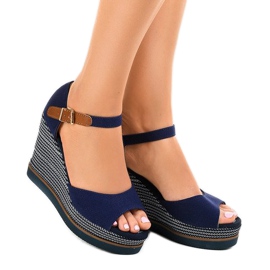 Navy blue wedge sandals espadrilles 9079 1 Navy blue wedge sandals espadrilles 9079 1