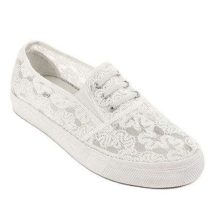 White sneakers with lace A0397-3 1