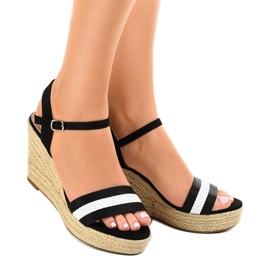 Black espadrilles wedge sandals 9072 1