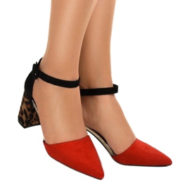 Red sandals on a post MM-621 suede 1