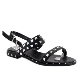 Black sandals with studs C123 1