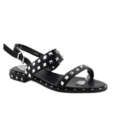 Black sandals with studs C123 1
