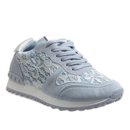 Blue sneakers with G-100 lace 1