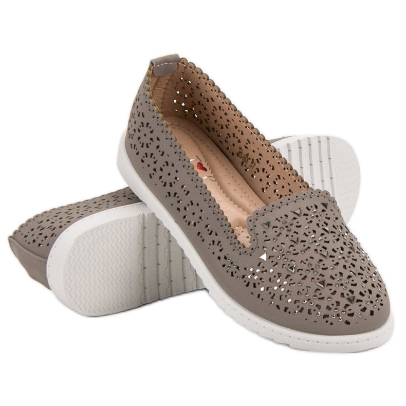 Top Shoes Lords with crystals grey 2